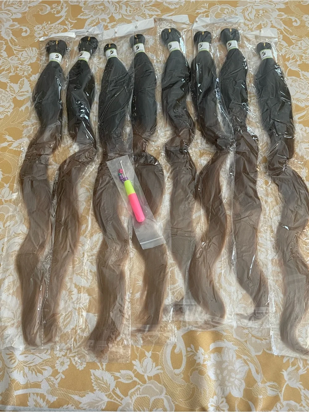 Nescorner Boho Braiding Hair Brown Blonde Ombre 30” 8 Packs